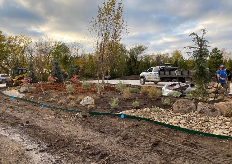 HCL works on a landscaping project.